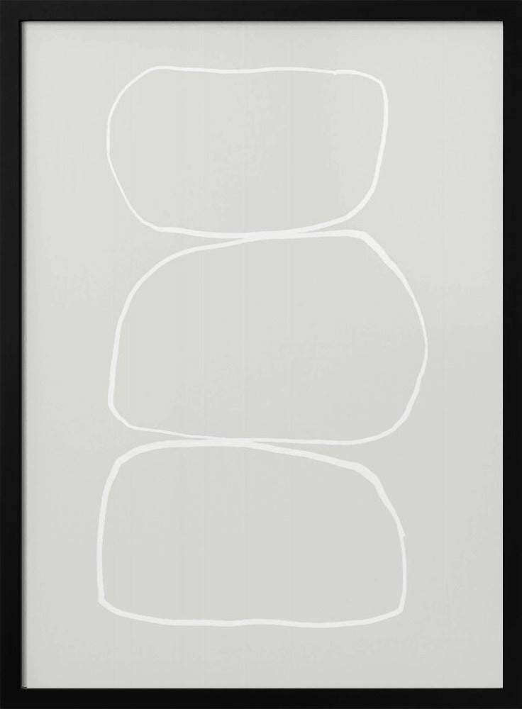 Three Hand Drawn White Stones | Poster