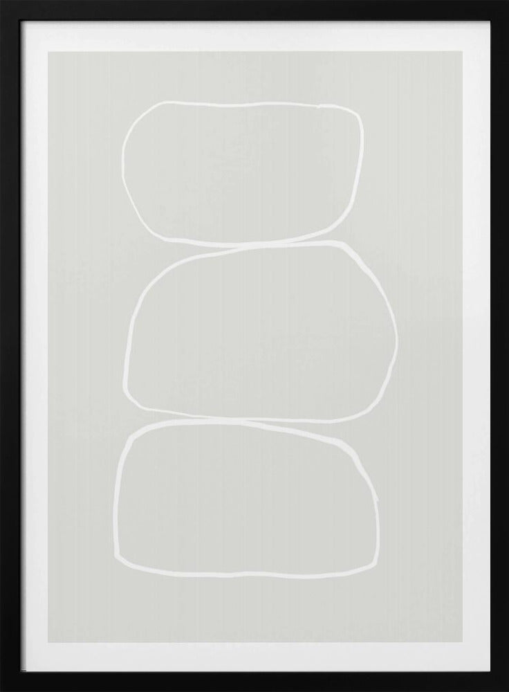 Three Hand Drawn White Stones | Poster