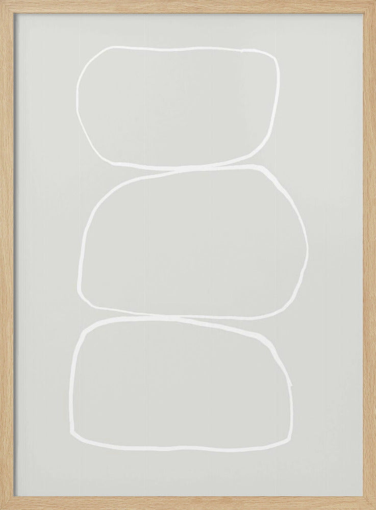 Three Hand Drawn White Stones | Poster