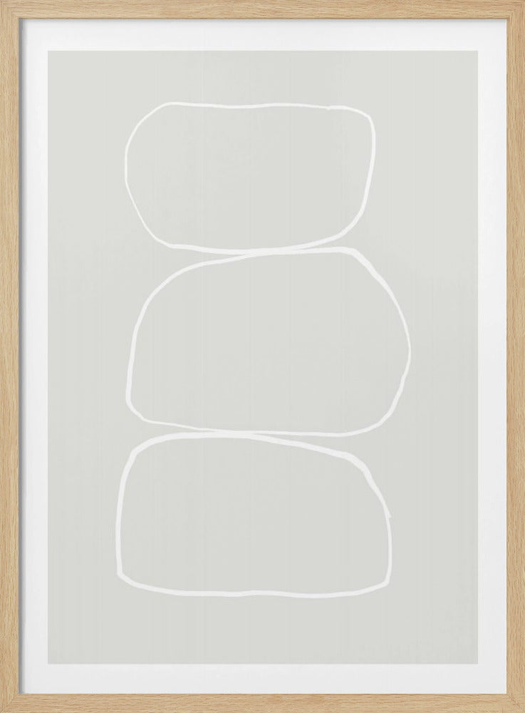 Three Hand Drawn White Stones | Poster