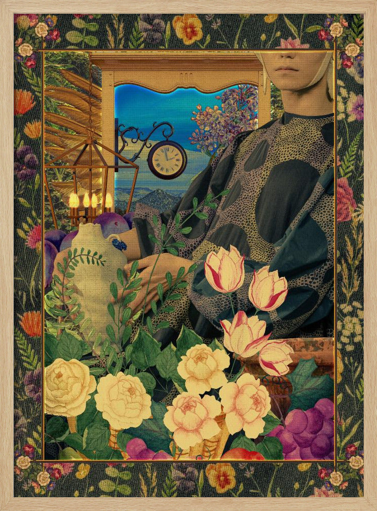 Surreale Blumenportal-Collage | Poster