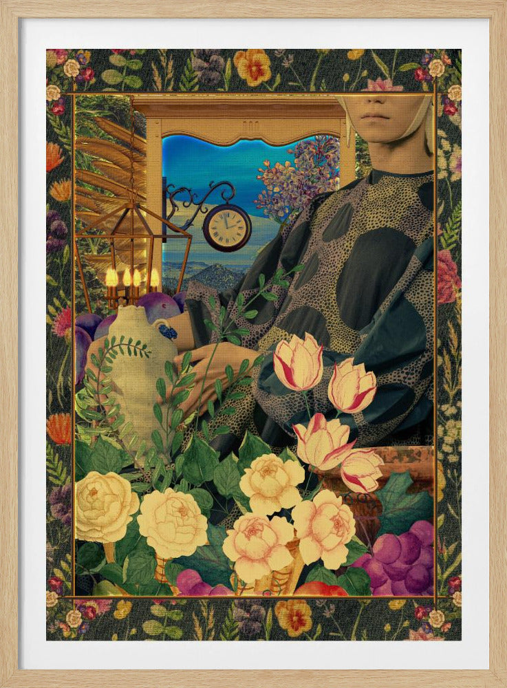 Surreale Blumenportal-Collage | Poster