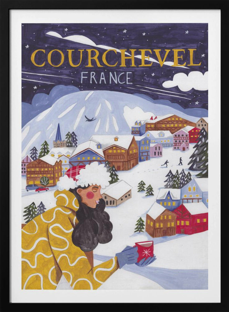 Reiseposter Frau in Frankreich, Courchevel | Poster
