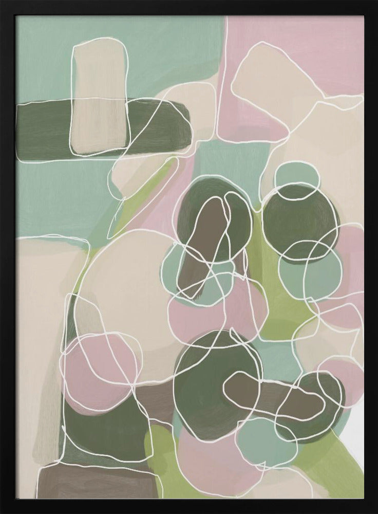 Abstraktes Grün und Pink | Poster