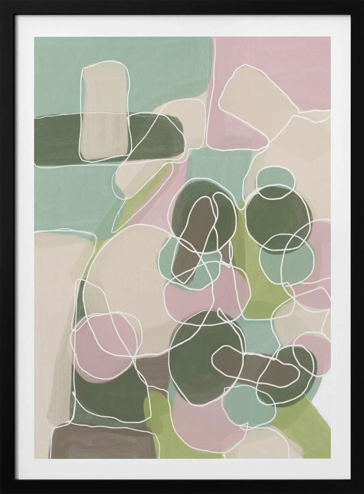 Abstraktes Grün und Pink | Poster