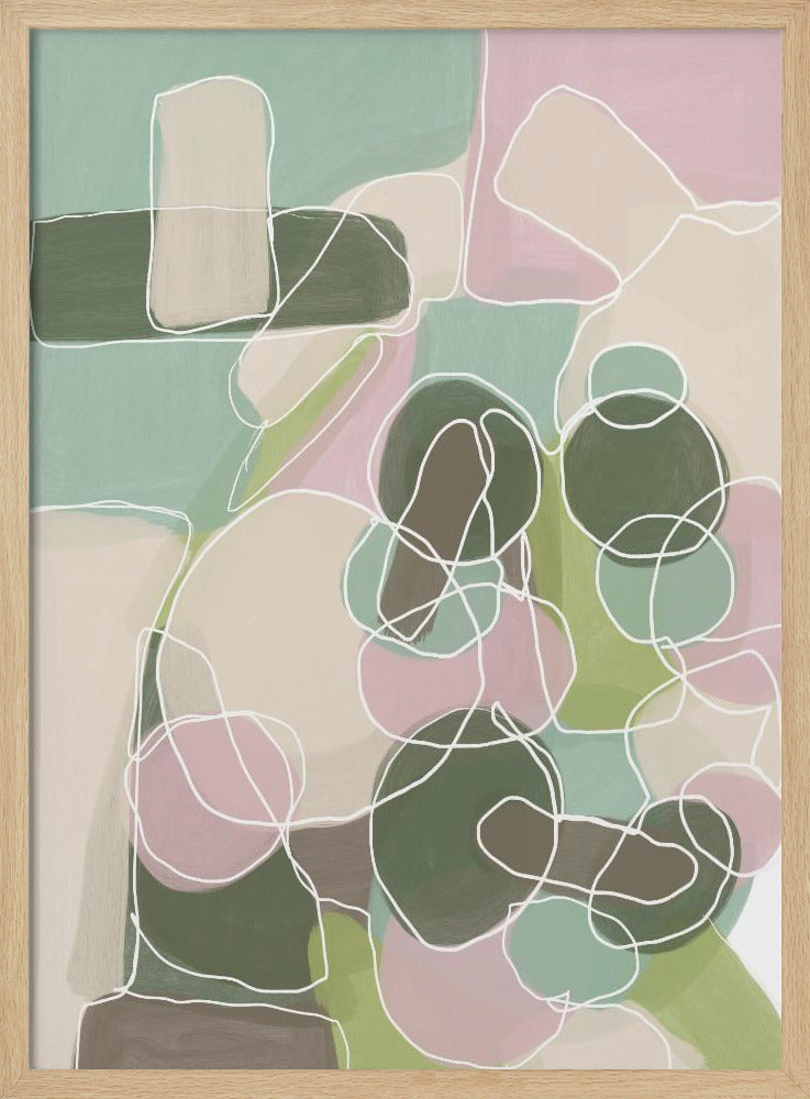 Abstraktes Grün und Pink | Poster