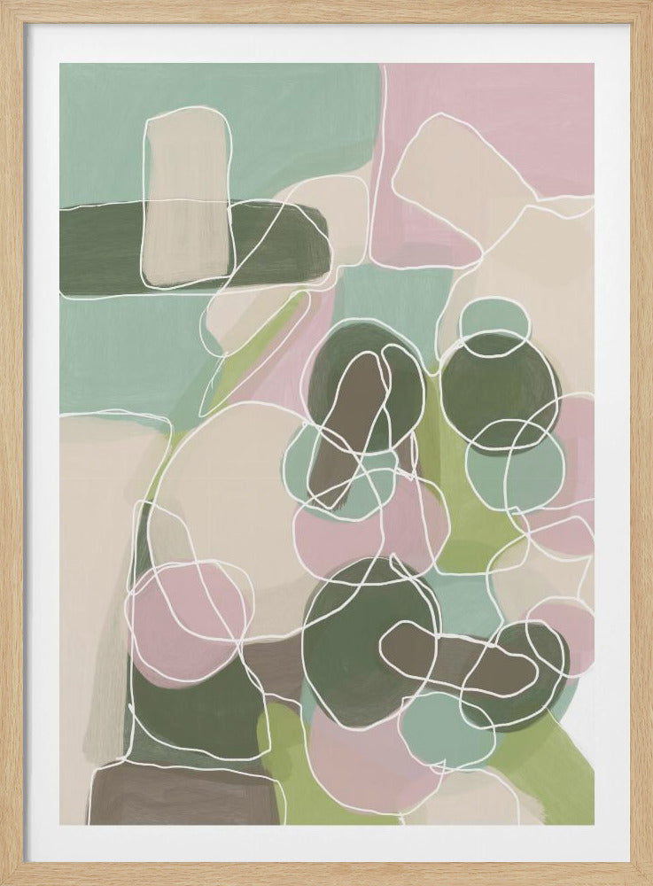 Abstraktes Grün und Pink | Poster