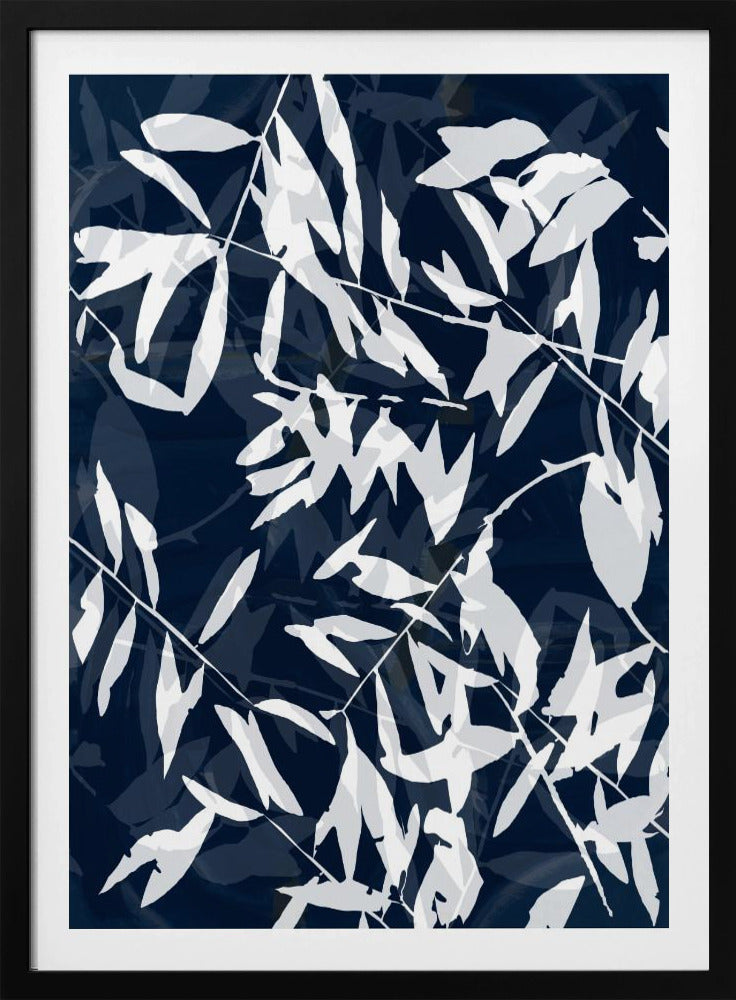 Navy White Bamboo 1 | Poster