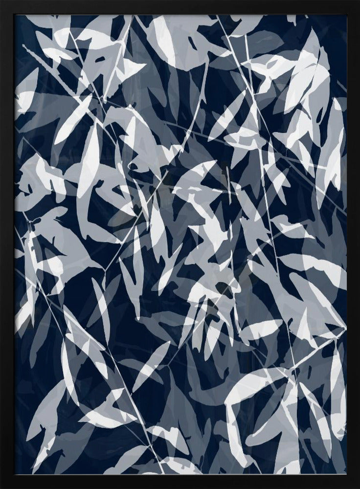 Navy White Bamboo 3 | Poster
