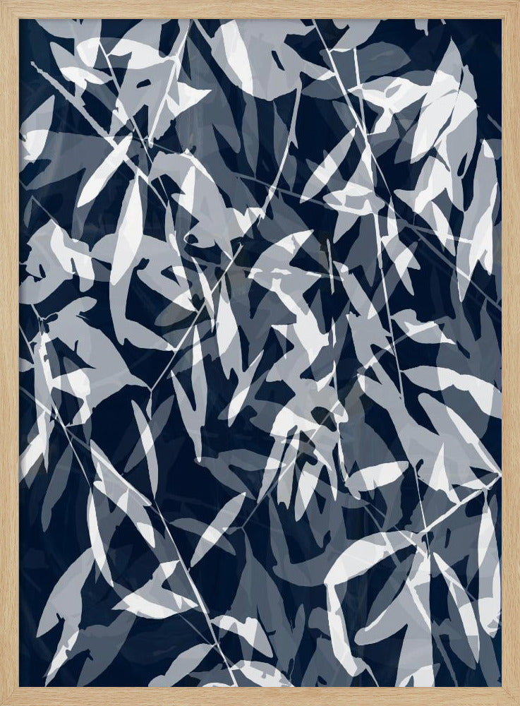 Navy White Bamboo 3 | Poster