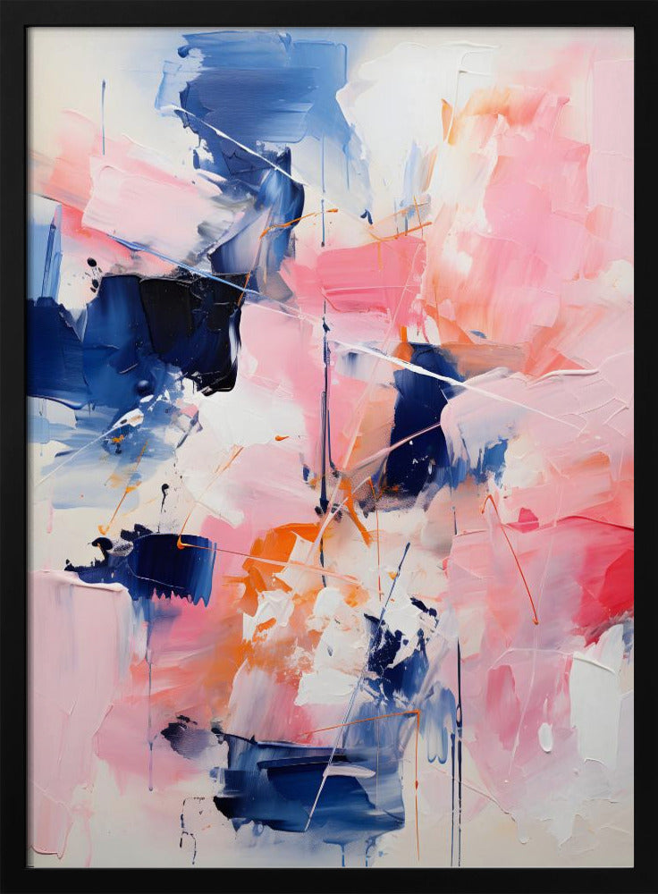 Blush Indigo Abstrakter Druck Zweites 4x | Poster
