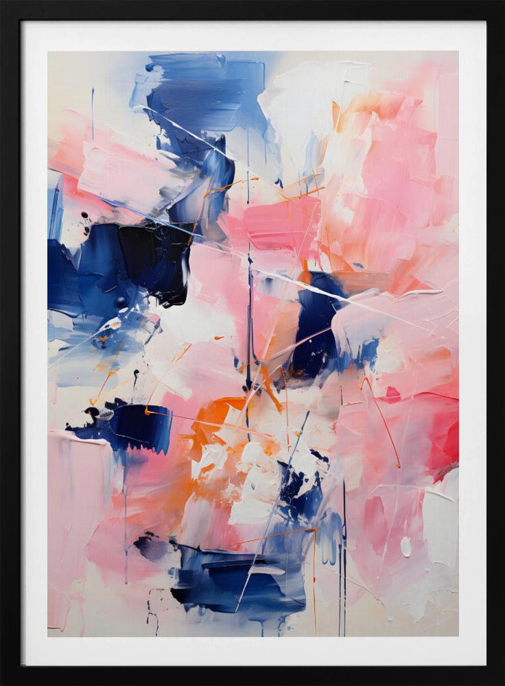 Blush Indigo Abstrakter Druck Zweites 4x | Poster