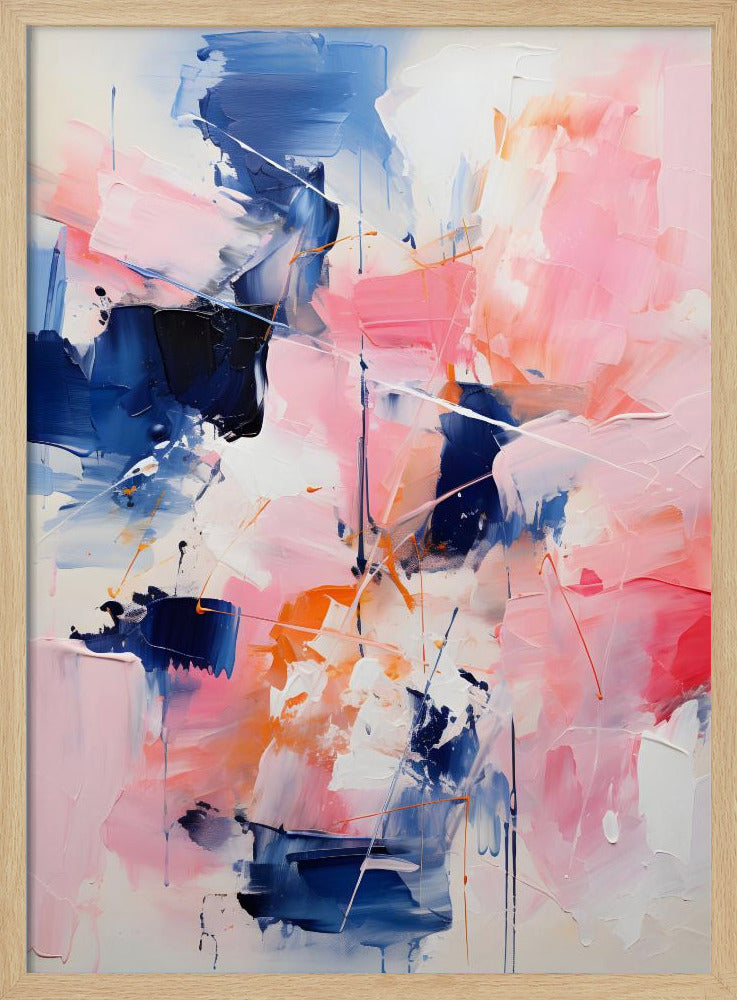 Blush Indigo Abstrakter Druck Zweites 4x | Poster