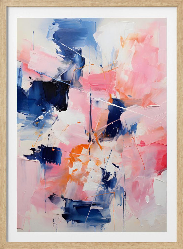 Blush Indigo Abstrakter Druck Zweites 4x | Poster