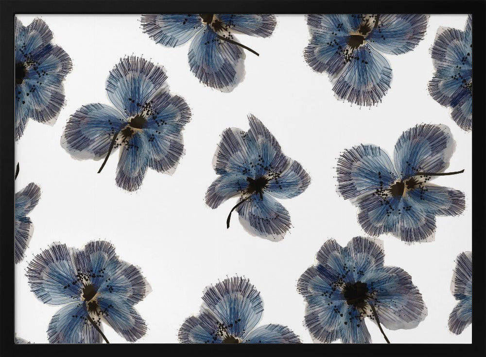Marineblauer Blumenmix | Poster