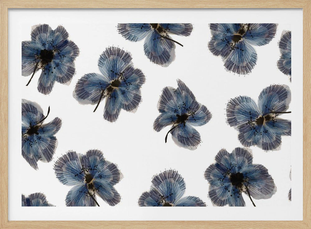 Marineblauer Blumenmix | Poster