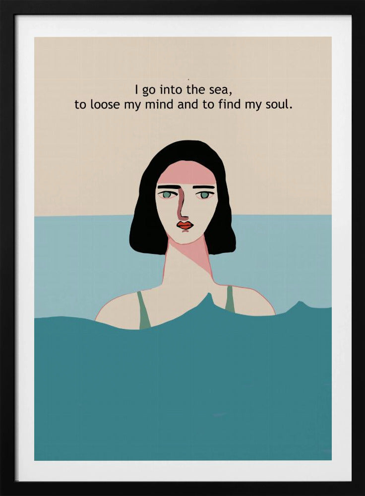 Ozean-Schwimmerin mit Text | Poster
