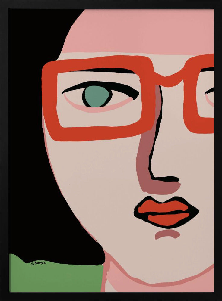 Dame mit roter Brille | Poster