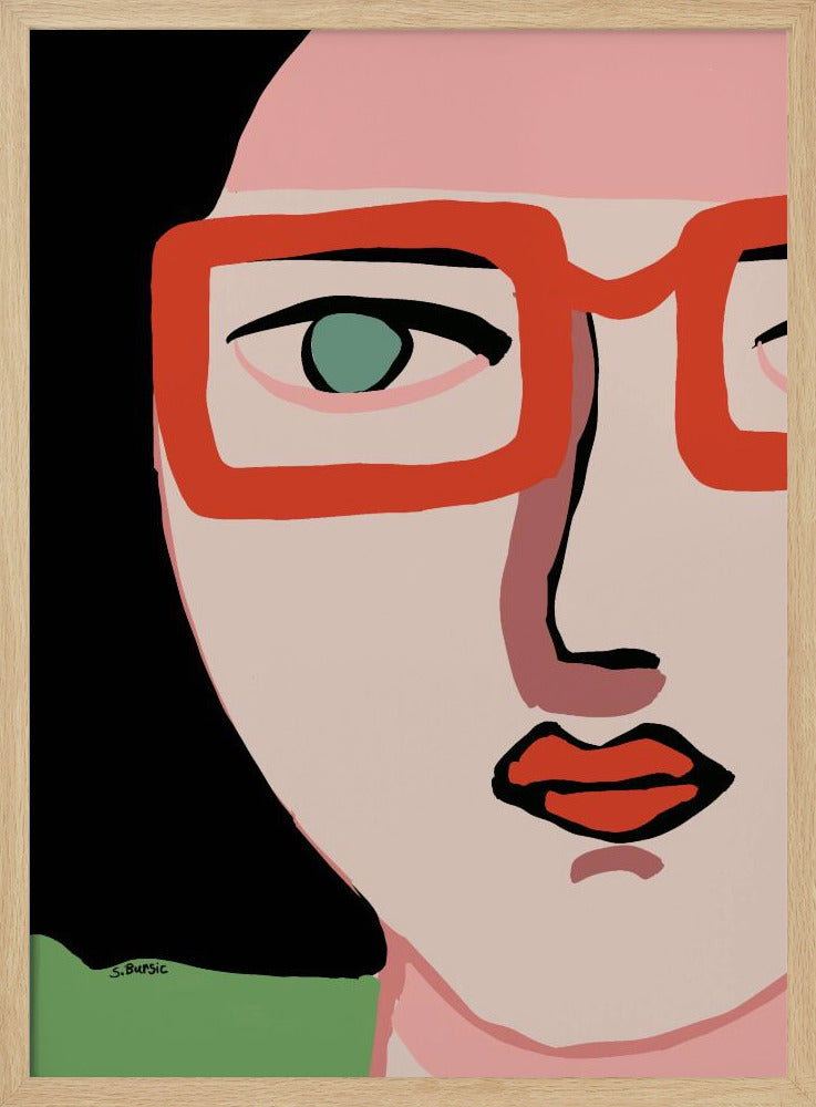 Dame mit roter Brille | Poster