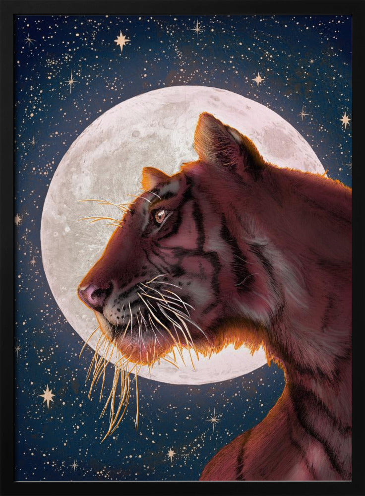 Mond und Tiger Farbe Groß | Poster