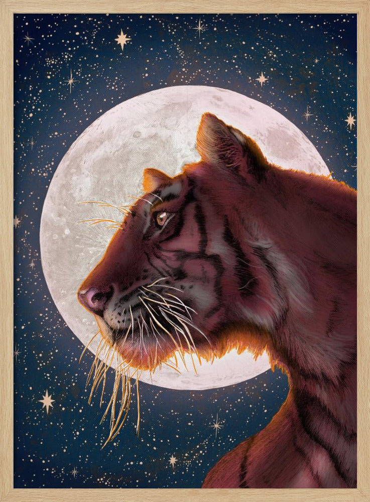 Mond und Tiger Farbe Groß | Poster