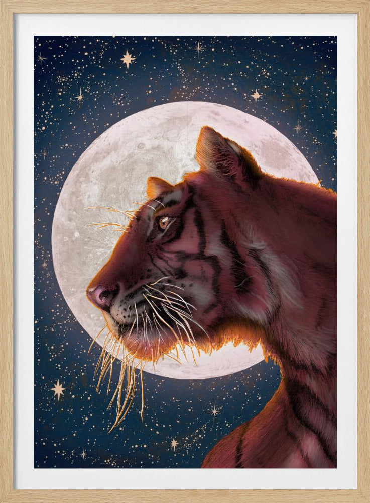 Mond und Tiger Farbe Groß | Poster