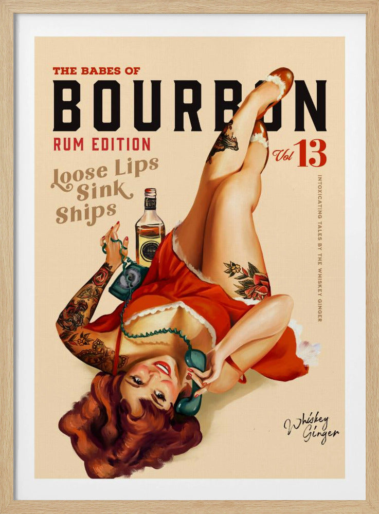 Babes of Bourbon Vol 13 Rum trinkendes Pinup-Girl-Kunst | Poster