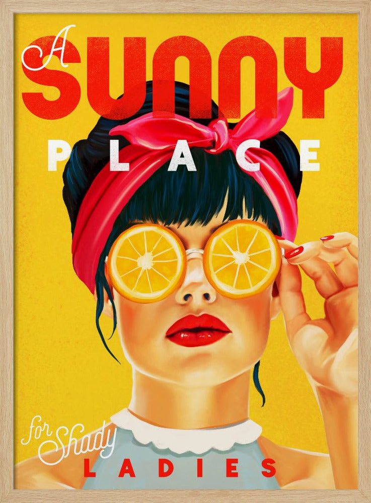 Ein sonniger Ort für schattige Damen Orange Pinup Art | Poster