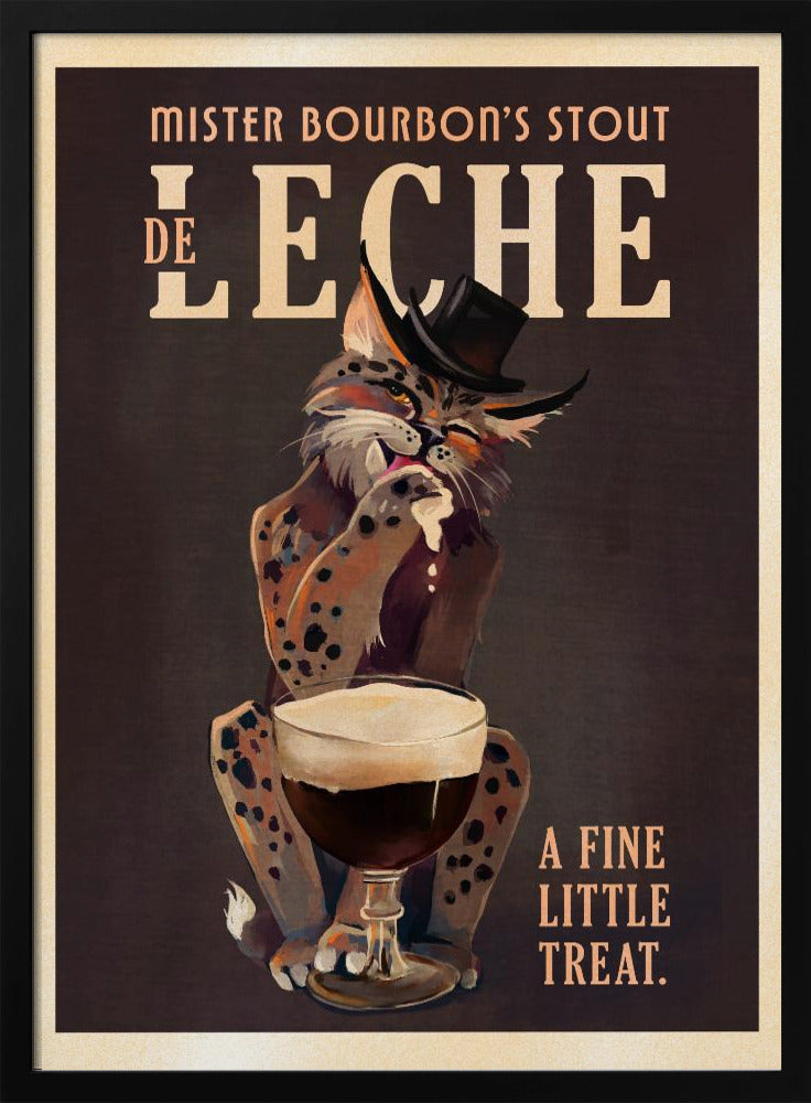 Bourbon De Leche Guinness Stil Katze Kunst | Poster