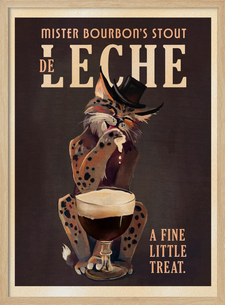 Bourbon De Leche Guinness Stil Katze Kunst | Poster