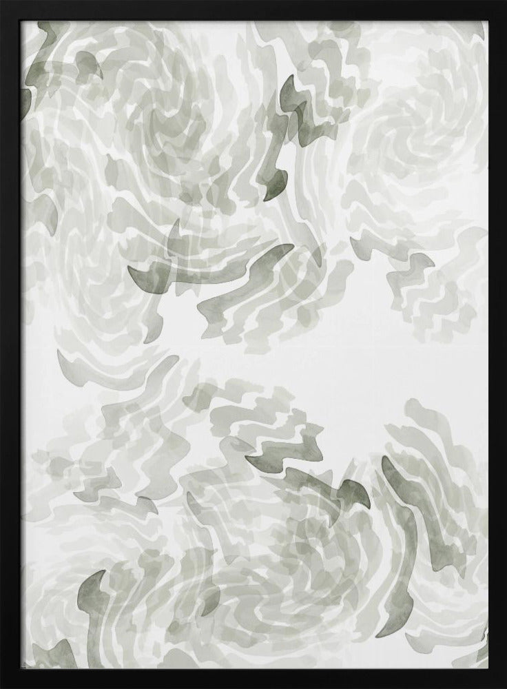 Grauer Aquarellwirbel 1 | Poster