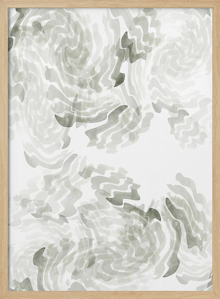 Grauer Aquarellwirbel 1 | Poster