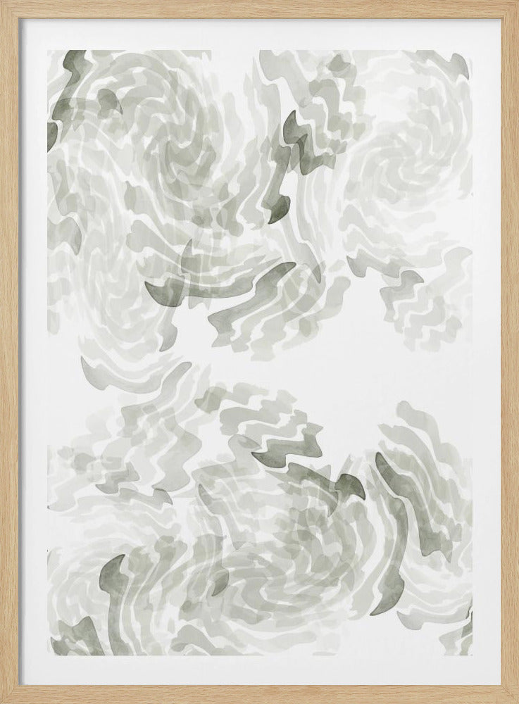 Grauer Aquarellwirbel 1 | Poster