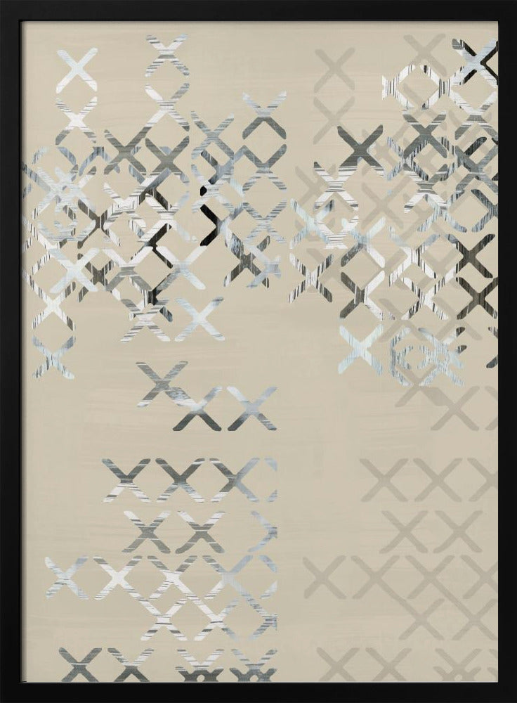 Minimal X&#039;s and O&#039;s Black and White Composition 2 | Poster