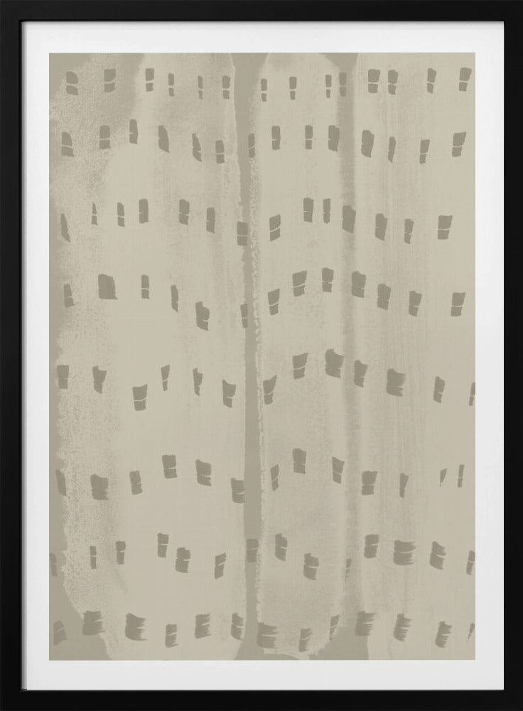 Sanfter Wellenrhythmus – Wabi-Sabi Muster in Beige | Poster