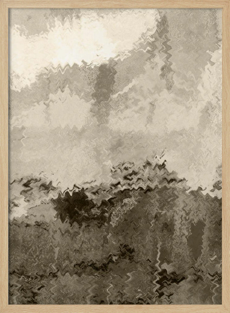 Über den Hügeln. Reflexionen. Abstrakte Landschaft in neutralen Farben Nr. 2 | Poster
