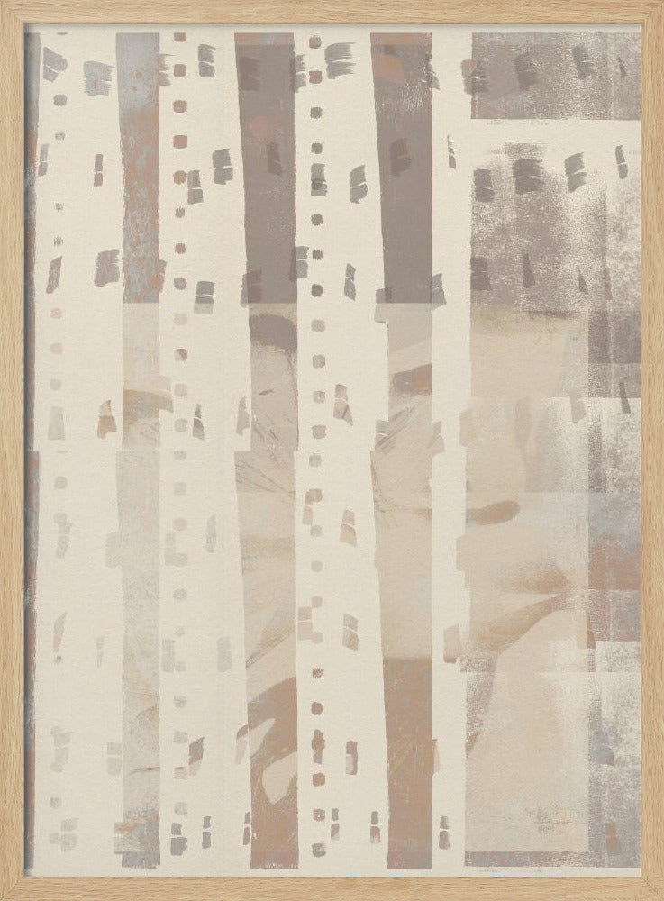 Neutrales abstraktes Muster in hellem Terrakotta, Taupe und Weiß. | Poster