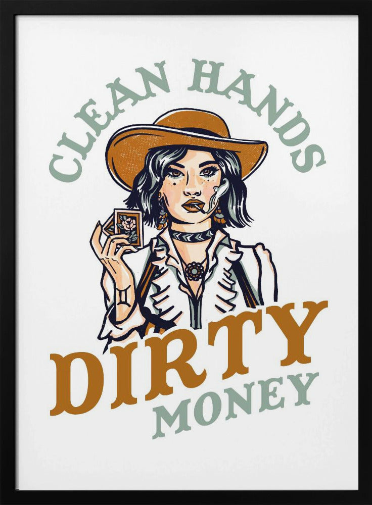 Saubere Hände, schmutziges Geld, Poker-Cowgirl | Poster
