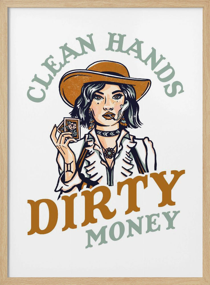 Saubere Hände, schmutziges Geld, Poker-Cowgirl | Poster