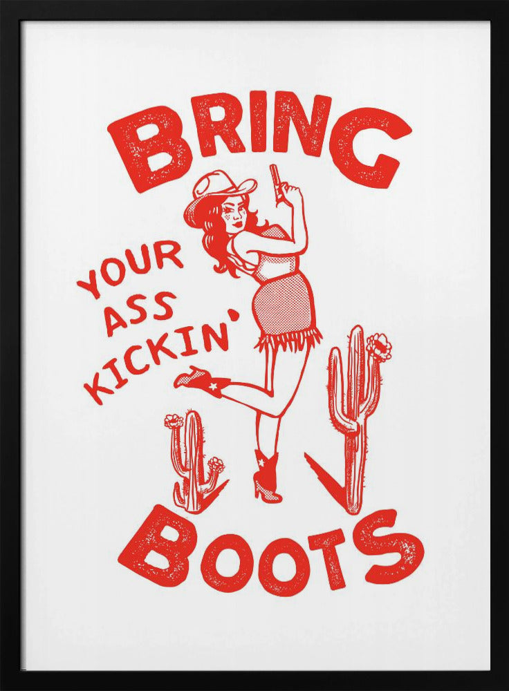 Arschtretende Stiefel Lustiges Western Cowgirl | Poster