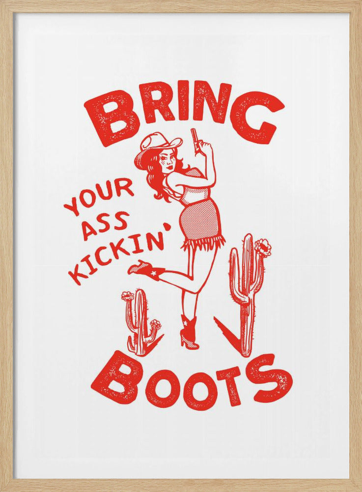 Arschtretende Stiefel Lustiges Western Cowgirl | Poster