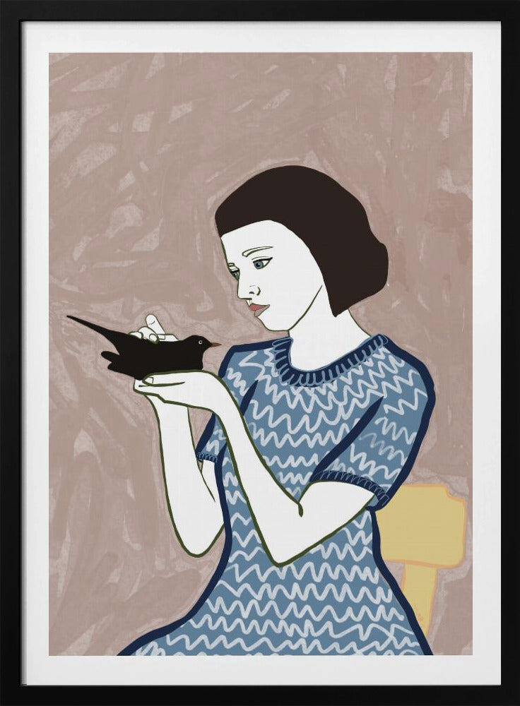 Vogeldame sitzend | Poster
