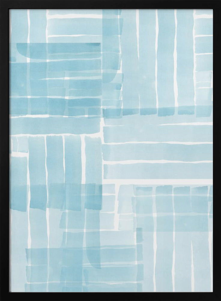 Hellblaues Aquarell-Gitter 1 | Poster