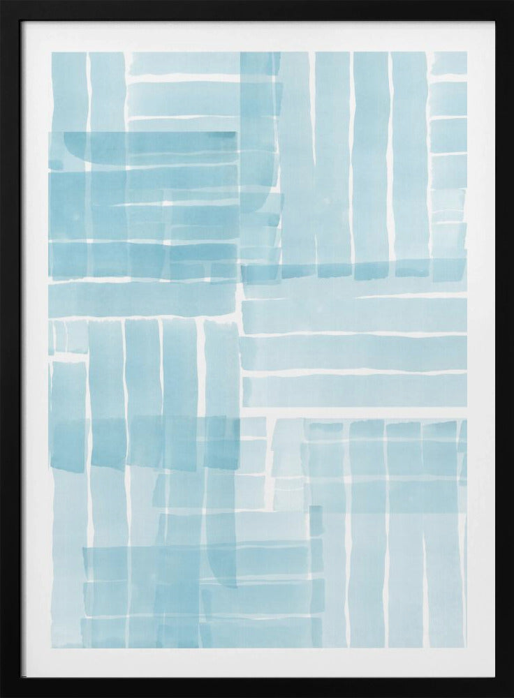 Hellblaues Aquarell-Gitter 1 | Poster