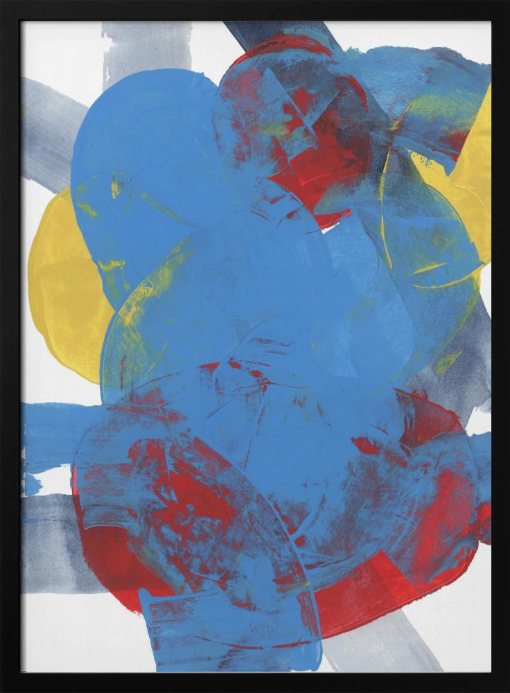 Abstract Blue Red Yellow Shapes 2 | Poster