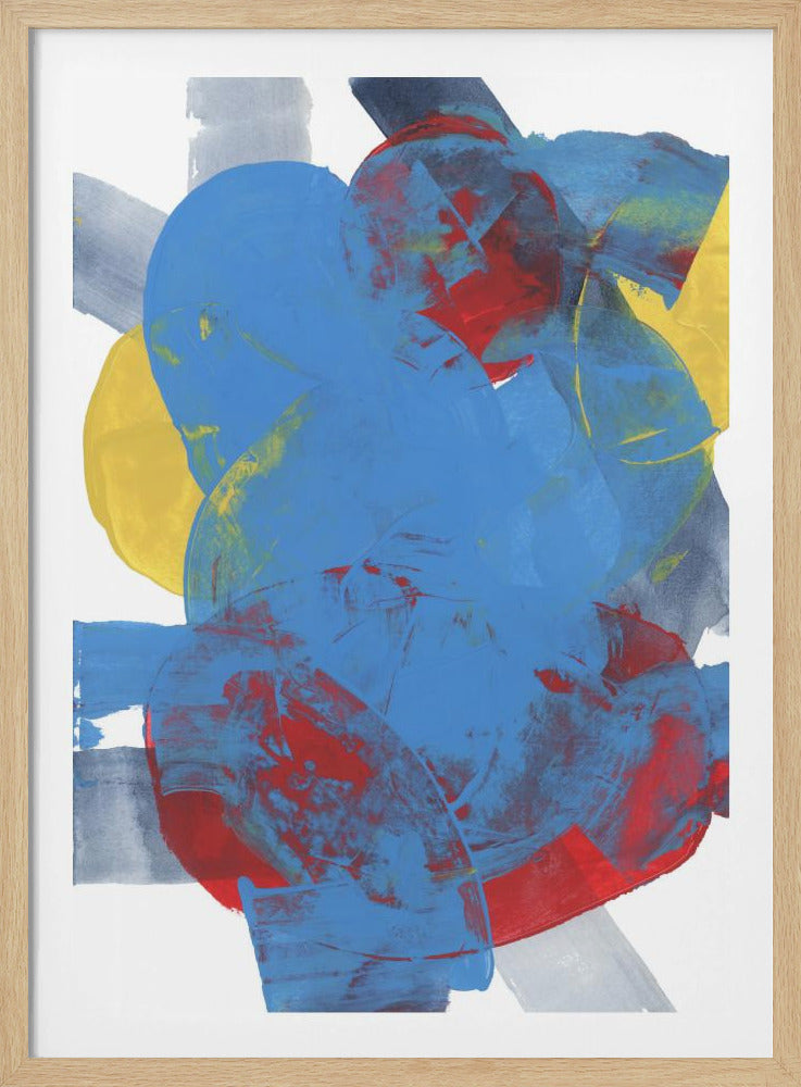 Abstract Blue Red Yellow Shapes 2 | Poster
