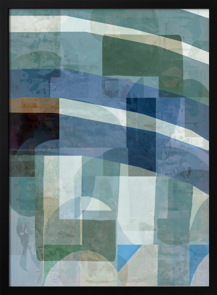 Abstract Blue and Neutral Shapes 1 | Poster
