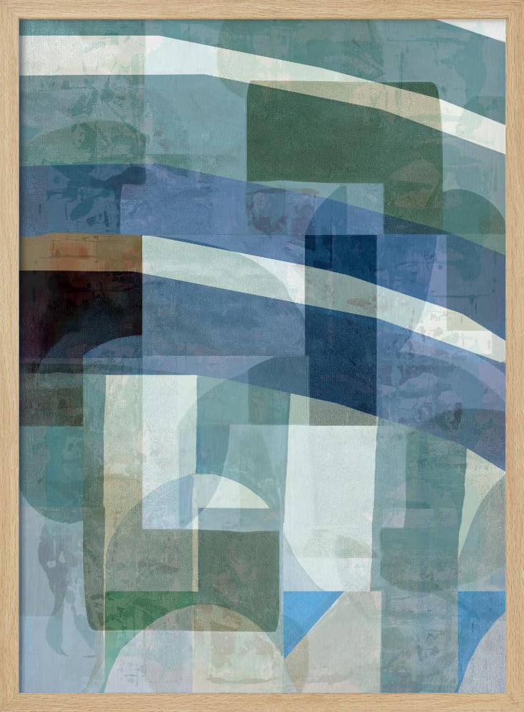 Abstract Blue and Neutral Shapes 1 | Poster