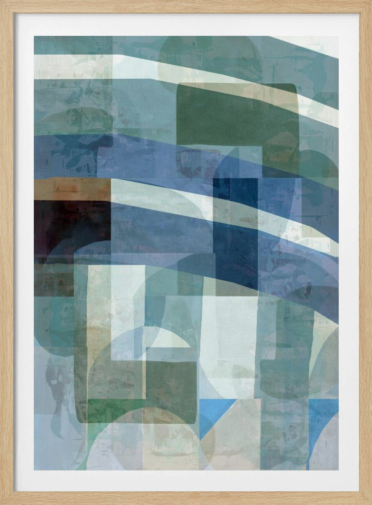 Abstract Blue and Neutral Shapes 1 | Poster