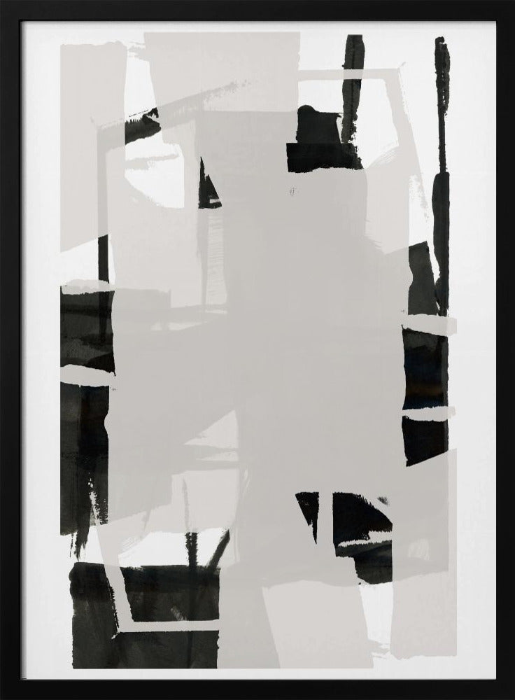 Abstrakte Komposition in Schwarzweiß Nr. 6 | Poster